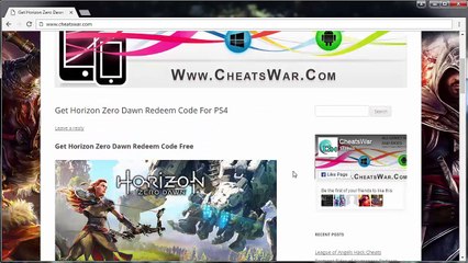 Horizon Zero Dawn Game Redeem Code Free Giveaway - PS4