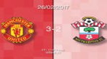 Manchester United 3-2 Southampton in words and numbers