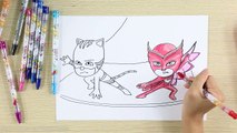How to draw PJ Masks Superhero - Drawing and Coloring Catboy, Owlette, Gekko - Best superh