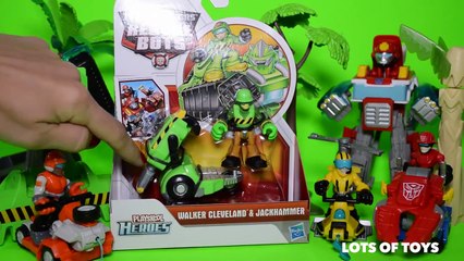 Трансформеры спасательные боты ходунки Кливленд и отбойный молоток спасения животных игрушки Обзор