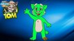 Talking Tom Coloring Page Draw Cat Tom Rainbow Learn Colours in English for Kids