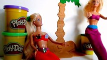 Play Doh Mermaid Barbies Makeover!! Play Doh Barbies Sirenas!!!