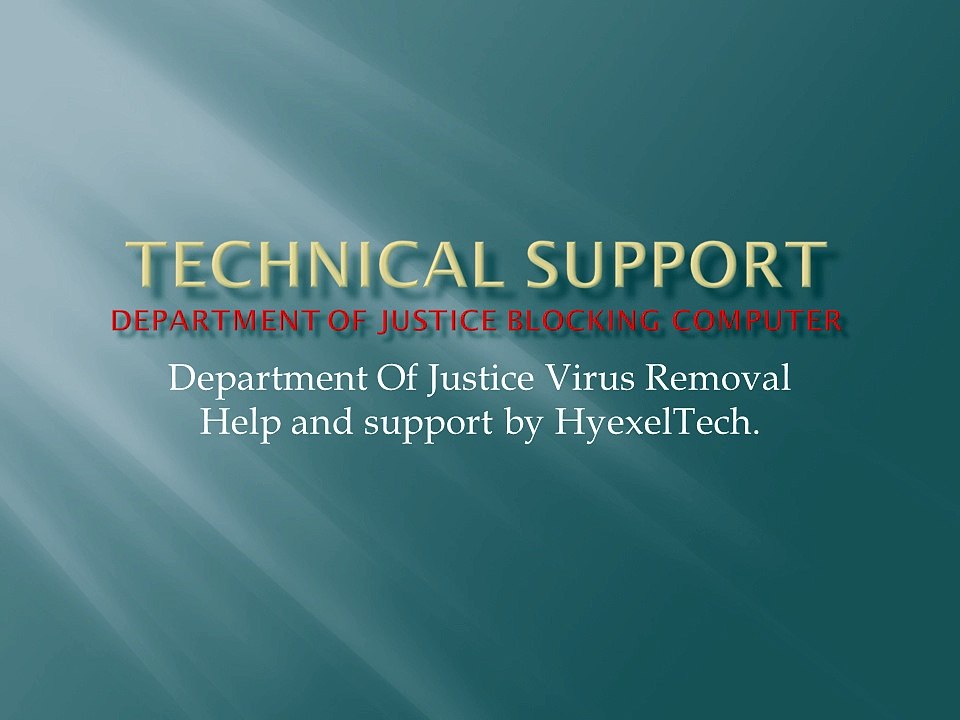 Department of justice blocking computer screen and asking for $300 fine