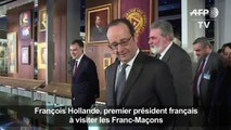 Hollande, premier président français à visiter les Franc-Maçons