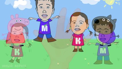 Peppa pig. Minecraft finger family. Kinder Surprise Eggs. CARTOON FOR KIDS.