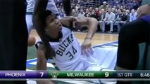 Giannis Antetokounmpo Gets SHOVED to the Ground by Marquese Chriss After VICIOUS Block