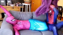 Pink Spidergirl Becomes a Mermaid Spiderman, Frozen Elsa Joker! Superhero fun in real life