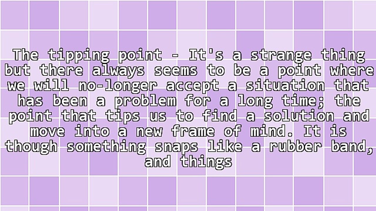 The Tipping Point That Creates Change