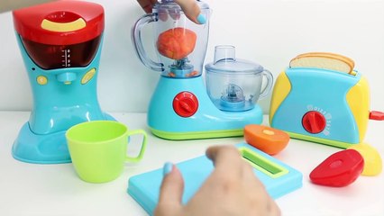 Cooking Playset Just Like Home Kitchen Appliance Set Toaster, Blender, Mixer & Coffee Mach