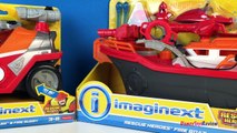 IMAGINEXT RESCUE HEROES FIRE BOAT RIP ROCKEFELLER & FIRE BUGGY FIRE TRUCK WITH MERMAID ARIEL