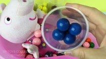 Learn Colors with Peppa Pig Bath Time In Gumballs, Japanese Candy In A Toilet もこもこモコレット 食玩