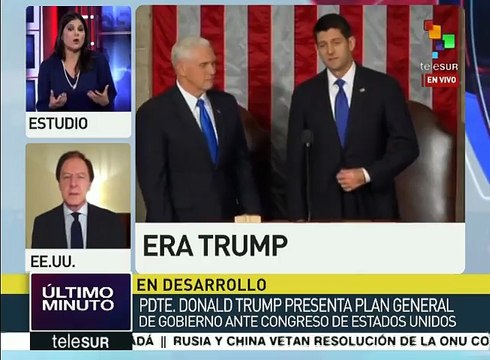 Trump ofrece primer discurso ante los legisladores de EE.UU.