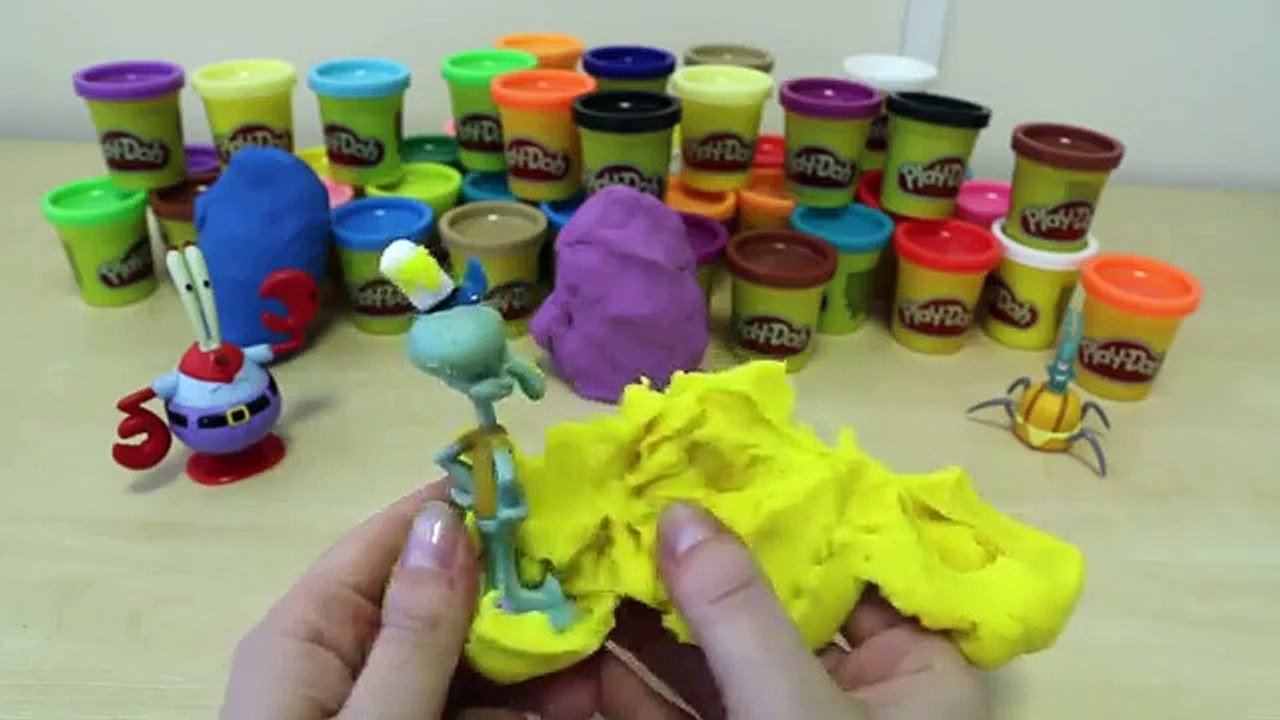 Giant SpongeBob Pineapple Play Doh Surprise Egg with Minions, Jurassic World & Marvel Toys