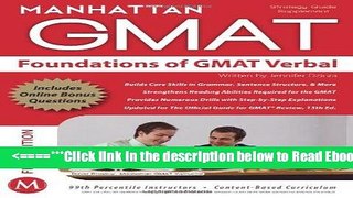 Read Foundations of GMAT Verbal Best Book