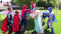 Spider-man & Frozen Elsa Super Bad Baby BALLOON PRANK! Joker, Wonder Woman Catwoman Funny