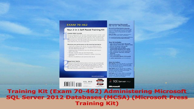 READ ONLINE Training Kit Exam 70462 Administering Microsoft SQL Server 2012 Databases MCSA