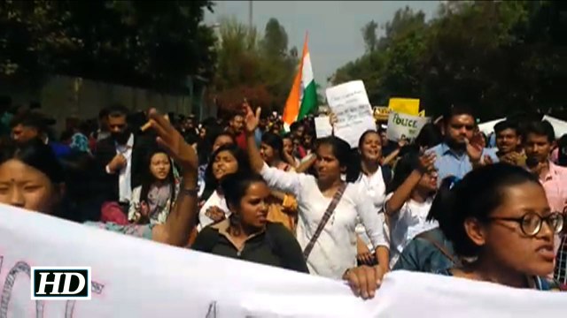 Students protest against ABVP in Delhi University