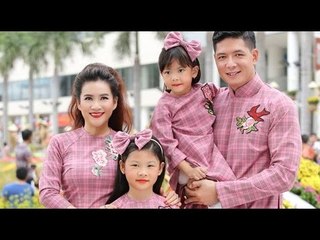 Bình Minh cùng vợ con diện áo dài dạo đường hoa - Tin mới nhất