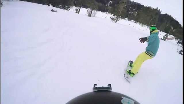 Faire du snowboard et tomber sur un mouton, oups !!