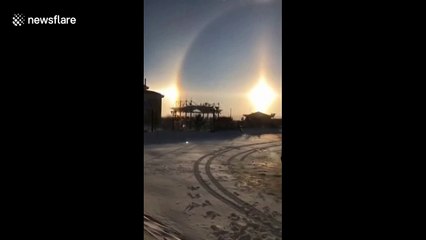 Amazing 'Sun Dog' appears in northern China