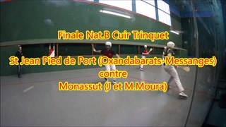 Finale Nat.B Cuir Trinquet - St Jean Pied de Port (Oxandabarats-Messanges) contre Monassut (J et M.Moura)