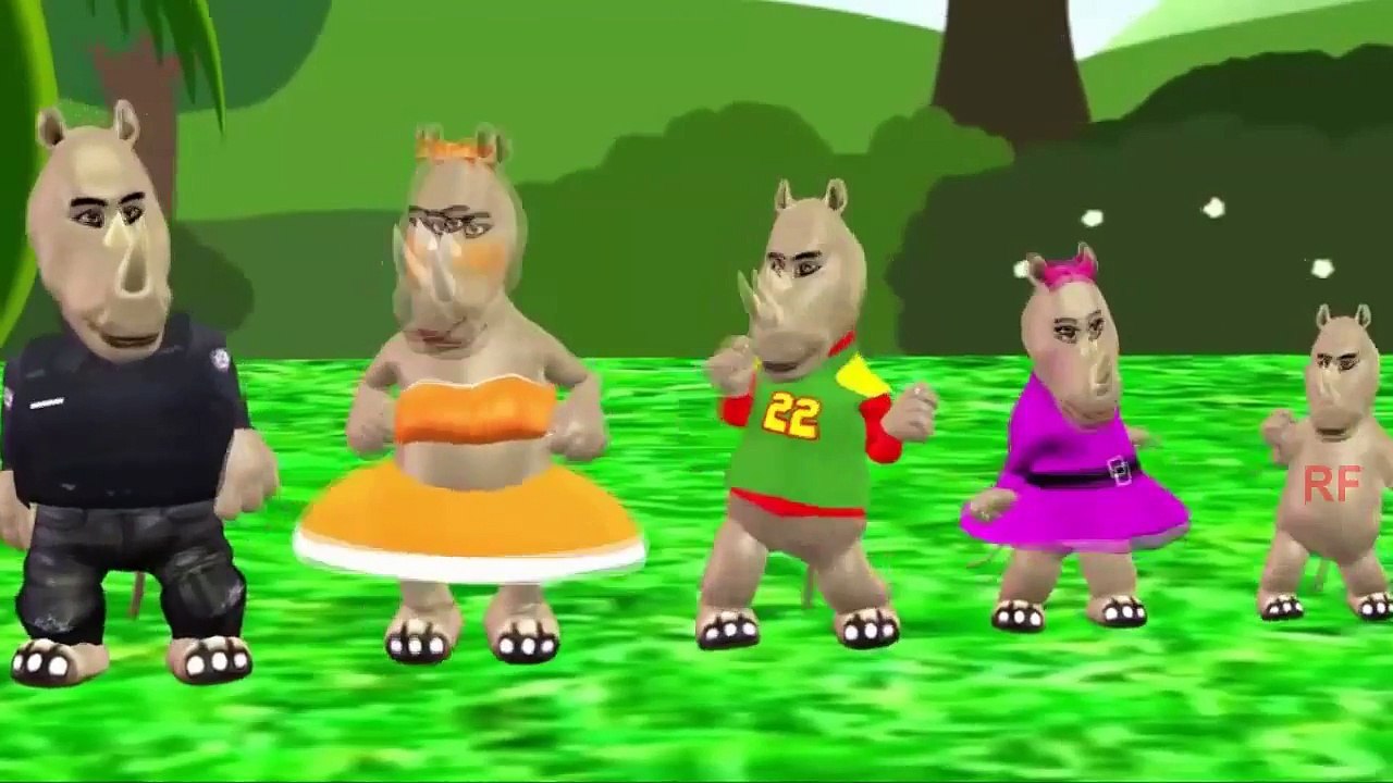 Rhino Finger Family | Nursery Rhymes For Children | Little Kids Animation Songs |