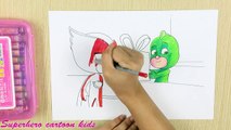 Как рисовать ПИДЖЕЙ маски персонажей учим цвета и раскраски для малышей: Гекко нести Owtlette