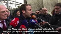 Sur les terres de Fillon, Macron présente son programme agricole