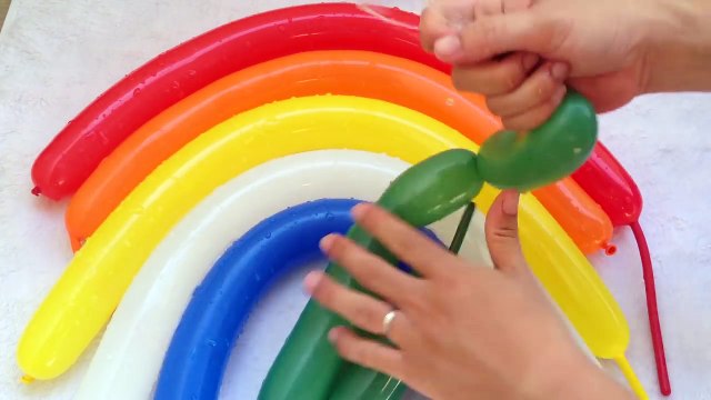 Rainbow Wet Balloons To Learn Colours - Water Balloon Finger Nursery Rhyme Collection