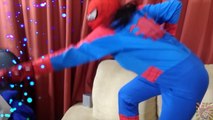 Spiderman & Frozen Elsas Magic Carpet Ride Catwoman Harley Quinn vs spiderman and pink sp