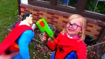 BABY SUPERMAN vs Maleficent SUPERGIRL BABY SUPER DOG Spidergirl Spider-man & Elsa Comics C