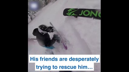 Un snowboarder est pris dans une avalanche !