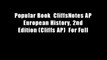 Popular Book  CliffsNotes AP European History, 2nd Edition (Cliffs AP)  For Full