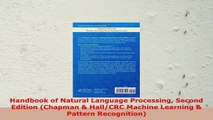 READ ONLINE  Handbook of Natural Language Processing Second Edition Chapman  HallCRC Machine