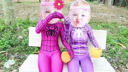 Crying Baby Pink Spidergirl run over with high heel shoes! w/ Joker, Elsa baby, spiderman
