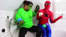 5 Wet Balloons Colors Spiderman and Hulk Learn Colours Balloon Finger Family Nursery Rhymes