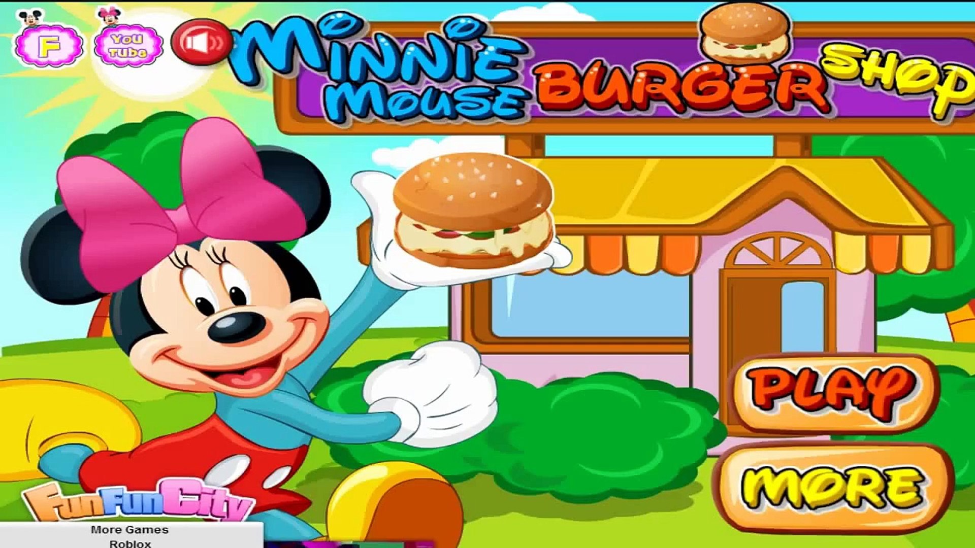 Minnie Mouse Burger Shop Cartoon Games For Kids - roblox mickey mouse clubhouse games
