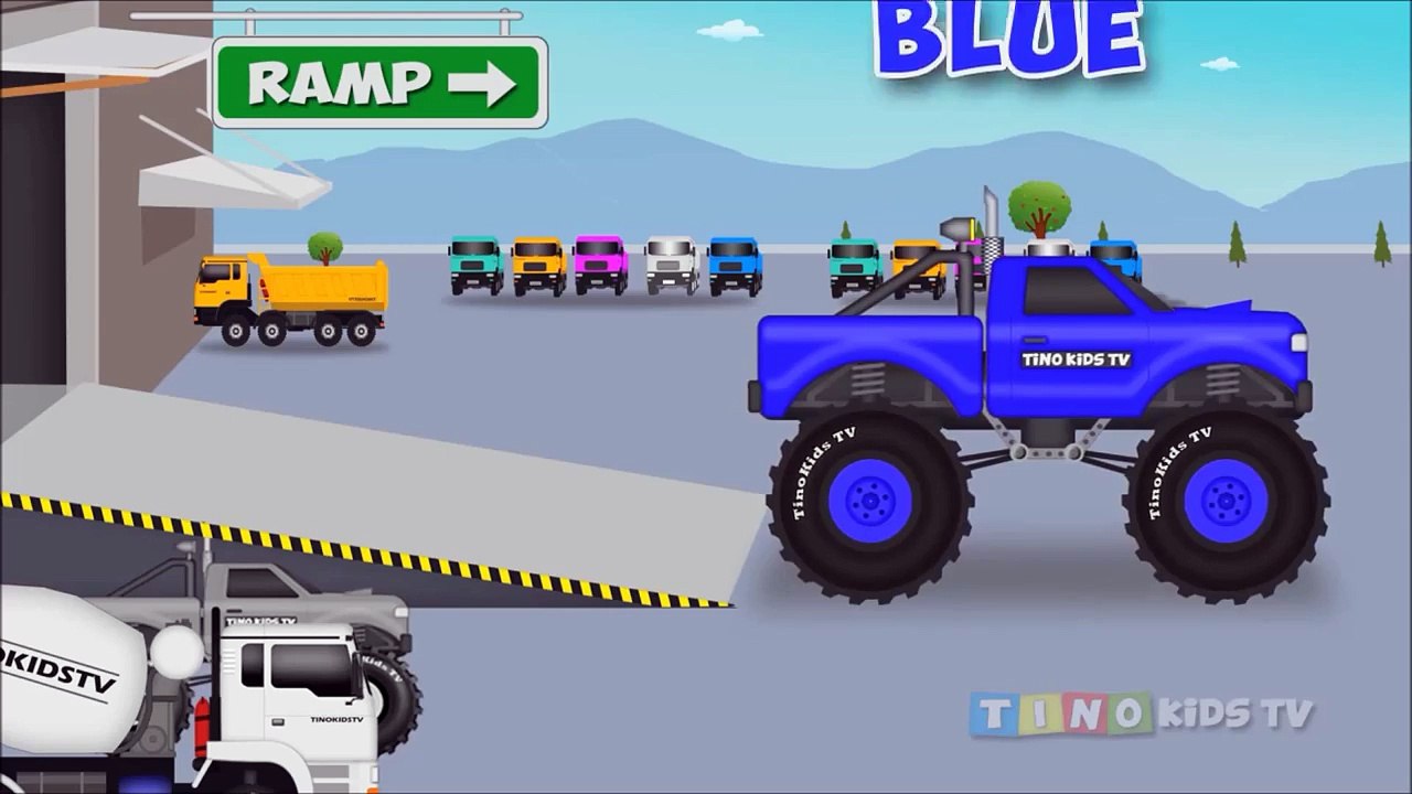 Learn Colors with Coloring Monster Trucks #1 : Video for Kids