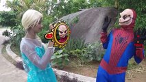 Spiderman Saves Elsa! w/ Pink Spidergirl, Joker, Catwoman, Venom & Superman! Superhero Fun