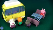 Peppa Pig with friends on the Camping. Peppas Campervan.