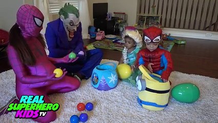 Frozen Elsa & Rapunzels BIG BUTT! w/ Spiderman Joker Anna Superman Paw Patrol Toys IRL Su