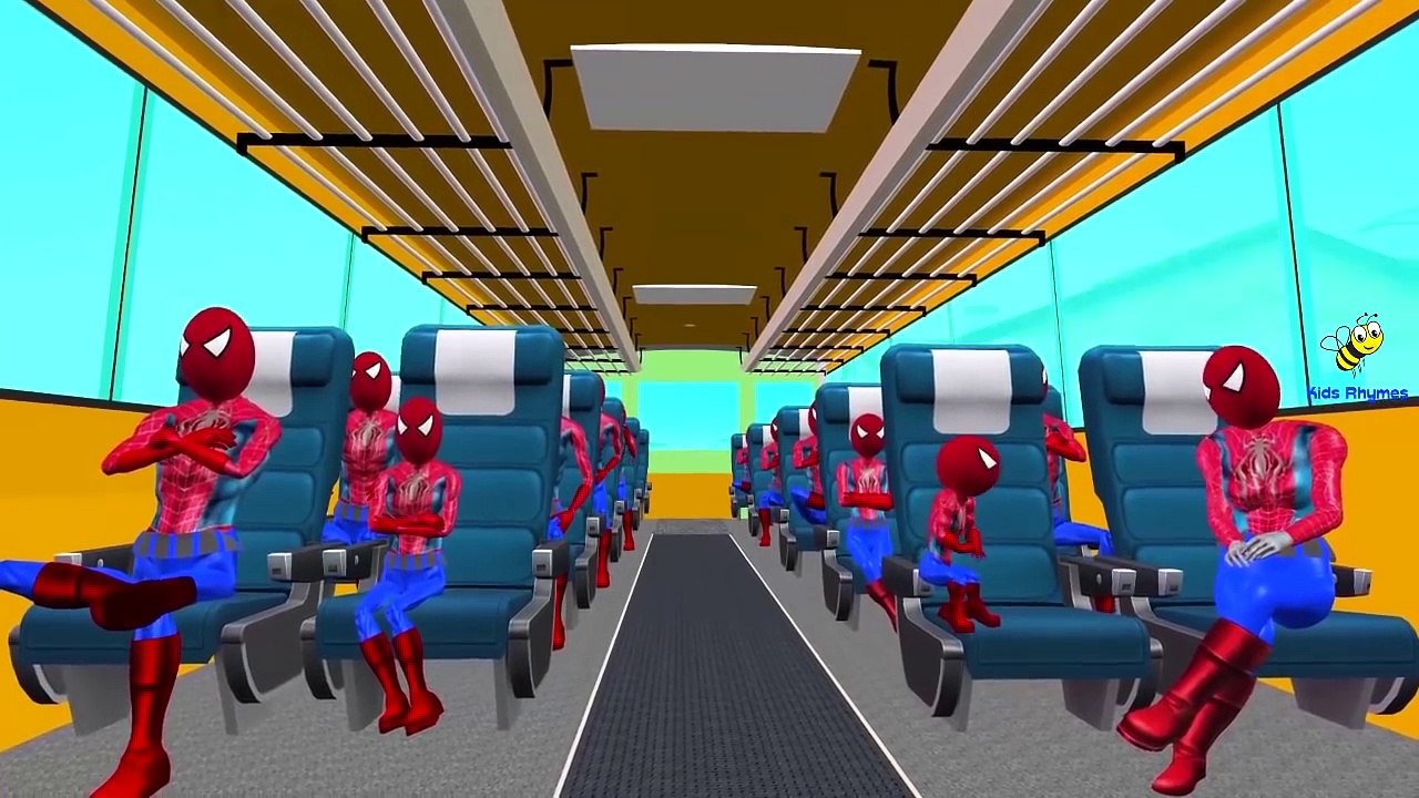 Wheels On The Bus Go Round And Round with Spiderman | Nursery Rhymes For Children | Kids S