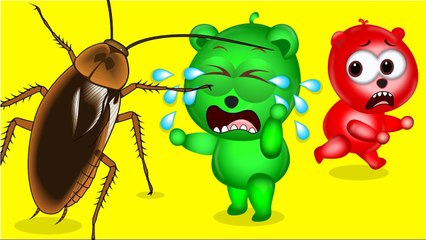 Mega Gummy Bear Cockroach Attack  Finger Family Rhyme For Kids ¦ Gummy