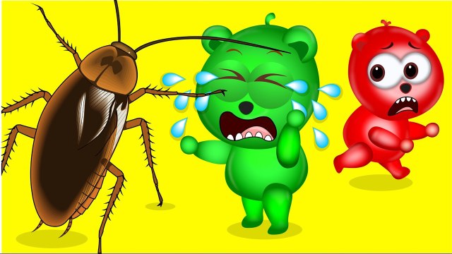 Mega Gummy Bear Cockroach Attack Finger Family Rhyme For Kids ¦ Gummy
