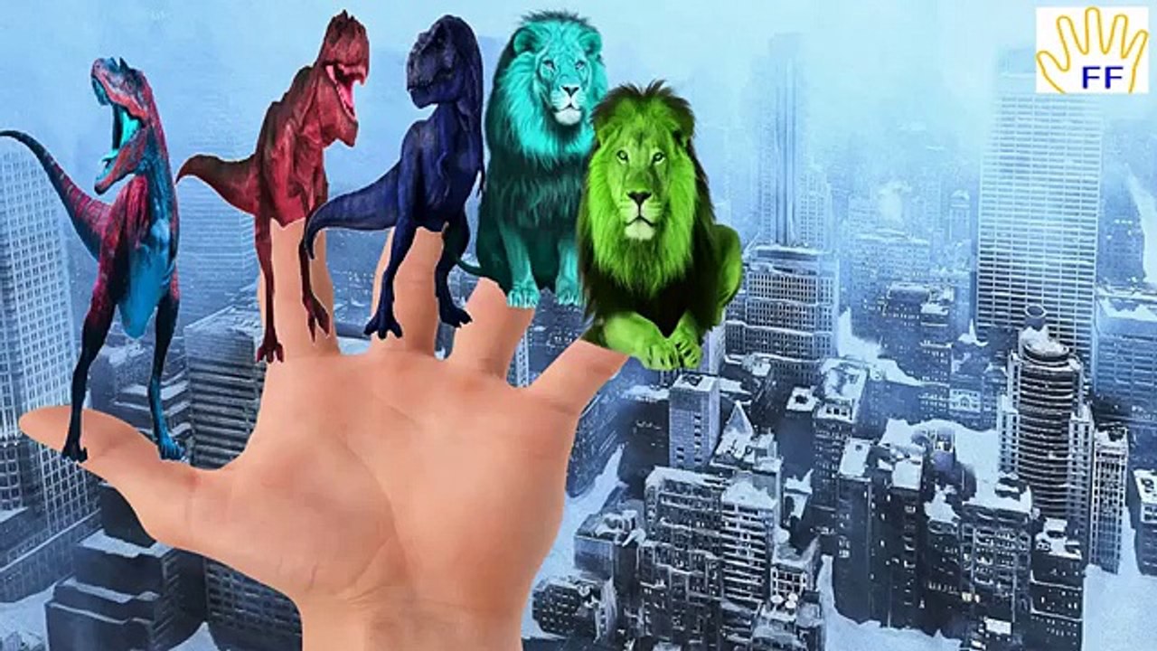 Dinosurs Vs Lion, Gorilla, Elephant Finger Family | Dinosaurs Vs Animals Cartoons For Chil