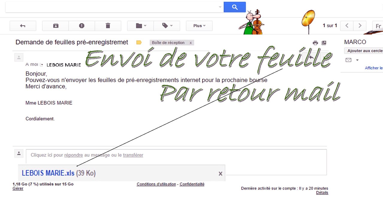 N°3 recevoir et inserer votre feuille dans votre DOSSIER