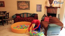 Spiderman & Pink Spidergirl BALL PIT FUN! w/ Frozen Elsa | Superheroes In Real Life :)