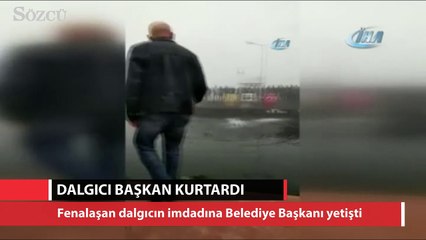 Belediye Başkanı fenalaşan dalgıcı denize atlayarak kurtardı