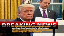 WASHINGTON — President Trump is expected to sign an executive order on Tuesday aimed at rolling back one of former President Barack Obama’s major environmental regulations to protect American waterways,