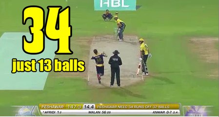 Afridi hits 34 just 13 balls
